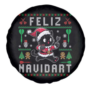 Santa Cat Feliz Navidart Spare Tire Cover Funny Dartist Ugly Christmas Gift TS12 Print Your Wear