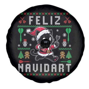 Santa Cat Feliz Navidart Spare Tire Cover Funny Dartist Ugly Christmas Gift TS12 Print Your Wear