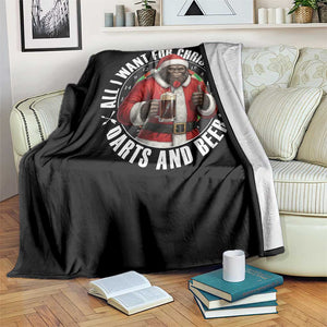 Funny Santa Bigfoot Dartist Beer Lover Throw Blanket Merry Dartsmas Christmas Gift TS12 Print Your Wear