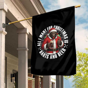 Funny Santa Bigfoot Dartist Beer Lover Garden Flag Merry Dartsmas Christmas Gift TS12 Print Your Wear