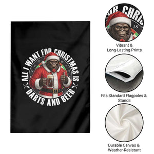 Funny Santa Bigfoot Dartist Beer Lover Garden Flag Merry Dartsmas Christmas Gift TS12 Print Your Wear