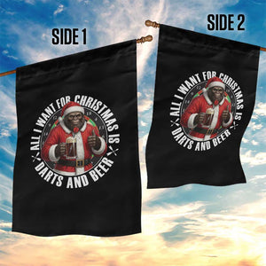 Funny Santa Bigfoot Dartist Beer Lover Garden Flag Merry Dartsmas Christmas Gift TS12 Print Your Wear