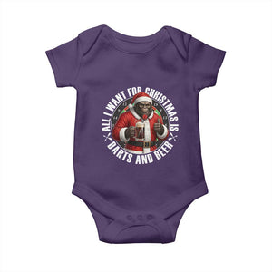Funny Santa Bigfoot Dartist Beer Lover Baby Onesie Merry Dartsmas Christmas Gift TS12 Purple Print Your Wear
