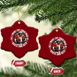 Funny Santa Bigfoot Dartist Beer Lover Ceramic Ornament Merry Dartsmas Christmas Gift TS12 Print Your Wear