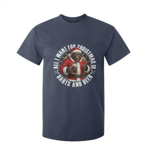 Funny Santa Bigfoot Dartist Beer Lover T Shirt For Kid Merry Dartsmas Christmas Gift TS12 Navy Print Your Wear