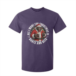 Funny Santa Bigfoot Dartist Beer Lover T Shirt For Kid Merry Dartsmas Christmas Gift TS12 Purple Print Your Wear