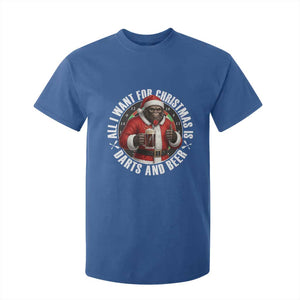 Funny Santa Bigfoot Dartist Beer Lover T Shirt For Kid Merry Dartsmas Christmas Gift TS12 Royal Blue Print Your Wear