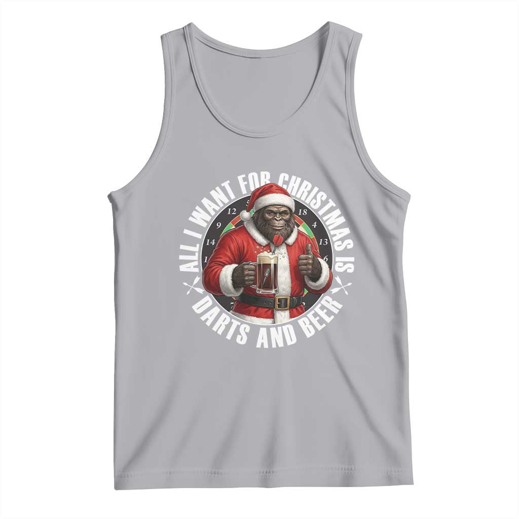 Funny Santa Bigfoot Dartist Beer Lover Tank Top Merry Dartsmas Christmas Gift TS12 Athletic Heather Print Your Wear