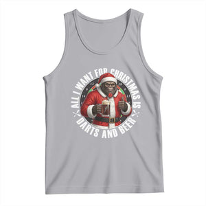 Funny Santa Bigfoot Dartist Beer Lover Tank Top Merry Dartsmas Christmas Gift TS12 Athletic Heather Print Your Wear