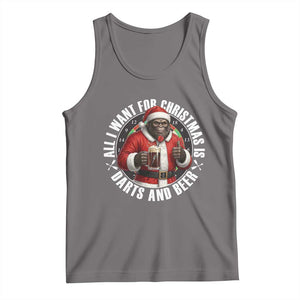 Funny Santa Bigfoot Dartist Beer Lover Tank Top Merry Dartsmas Christmas Gift TS12 Deep Heather Print Your Wear