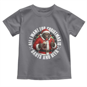 Funny Santa Bigfoot Dartist Beer Lover Toddler T Shirt Merry Dartsmas Christmas Gift TS12 Charcoal Print Your Wear
