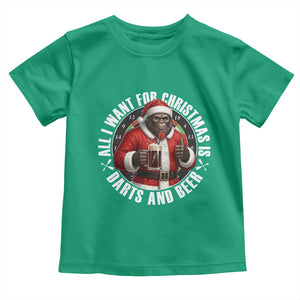 Funny Santa Bigfoot Dartist Beer Lover Toddler T Shirt Merry Dartsmas Christmas Gift TS12 Irish Green Print Your Wear