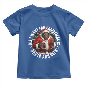 Funny Santa Bigfoot Dartist Beer Lover Toddler T Shirt Merry Dartsmas Christmas Gift TS12 Royal Blue Print Your Wear