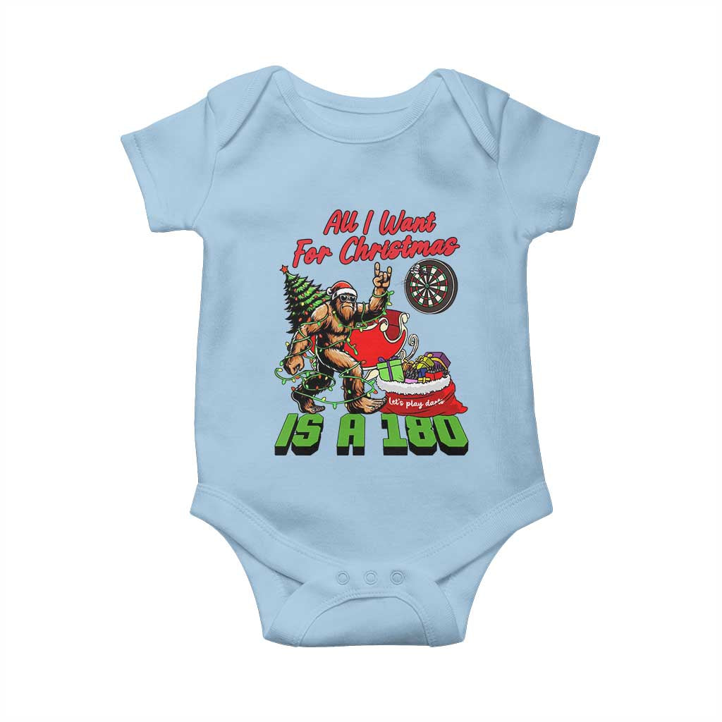 All I Want For Christmas Is A 180 Baby Onesie Bigfoot Lover Dartist Gift TS12 Light Blue Print Your Wear