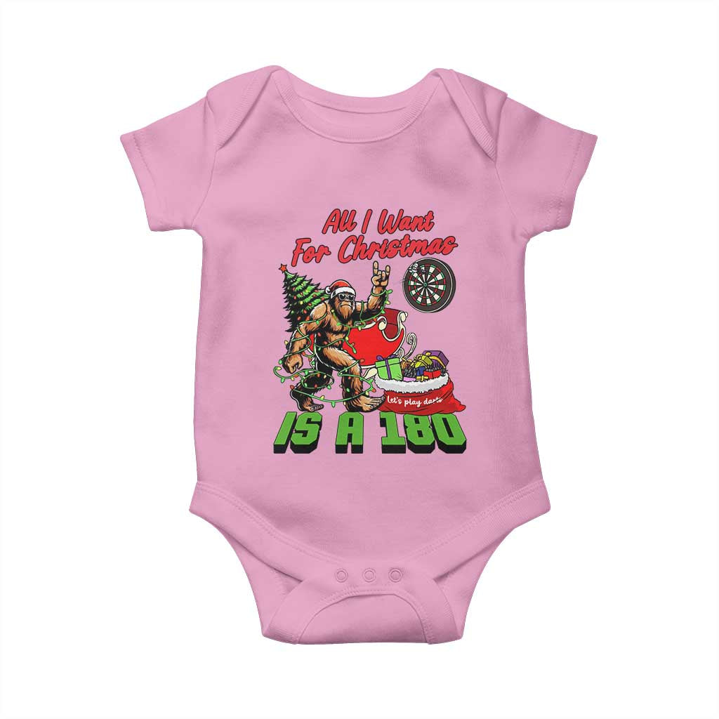 All I Want For Christmas Is A 180 Baby Onesie Bigfoot Lover Dartist Gift TS12 Light Pink Print Your Wear
