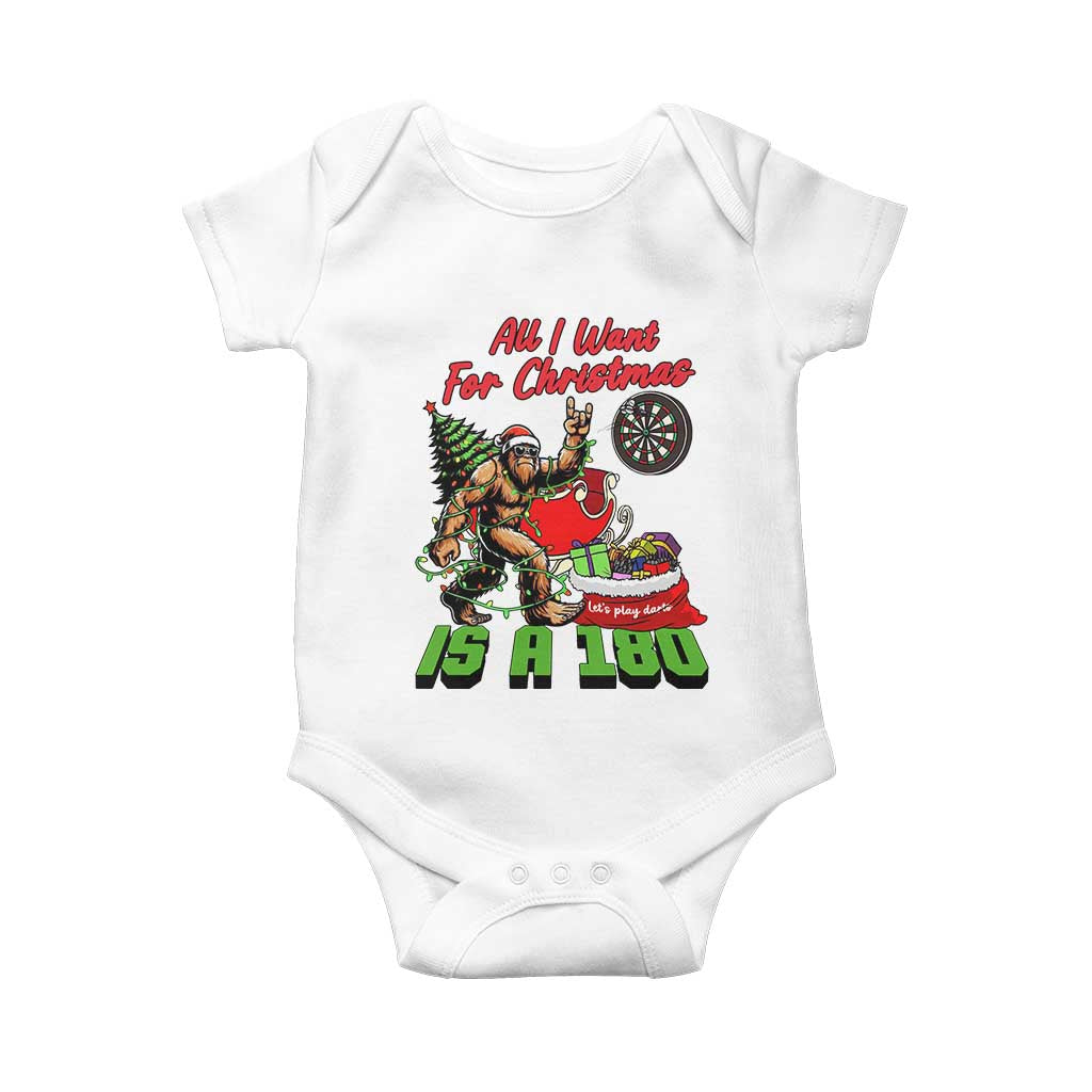 All I Want For Christmas Is A 180 Baby Onesie Bigfoot Lover Dartist Gift TS12 White Print Your Wear