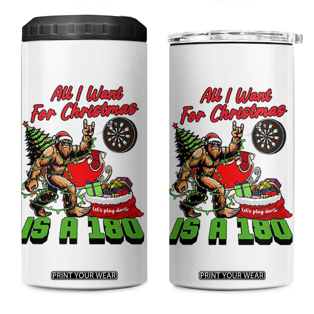 All I Want For Christmas Is A 180 4 in 1 Can Cooler Tumbler Bigfoot Lover Dartist Gift TS12 One Size: 16 oz White Print Your Wear