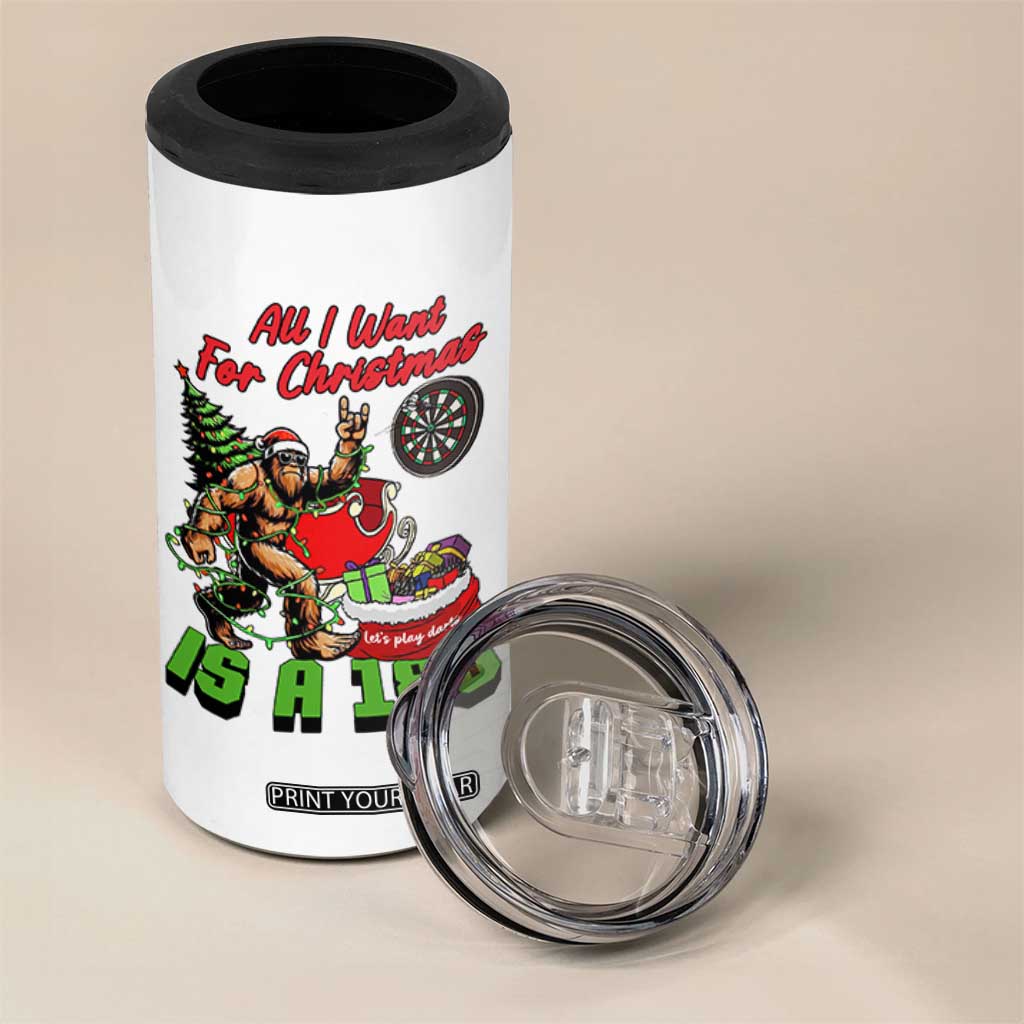 All I Want For Christmas Is A 180 4 in 1 Can Cooler Tumbler Bigfoot Lover Dartist Gift TS12 Print Your Wear