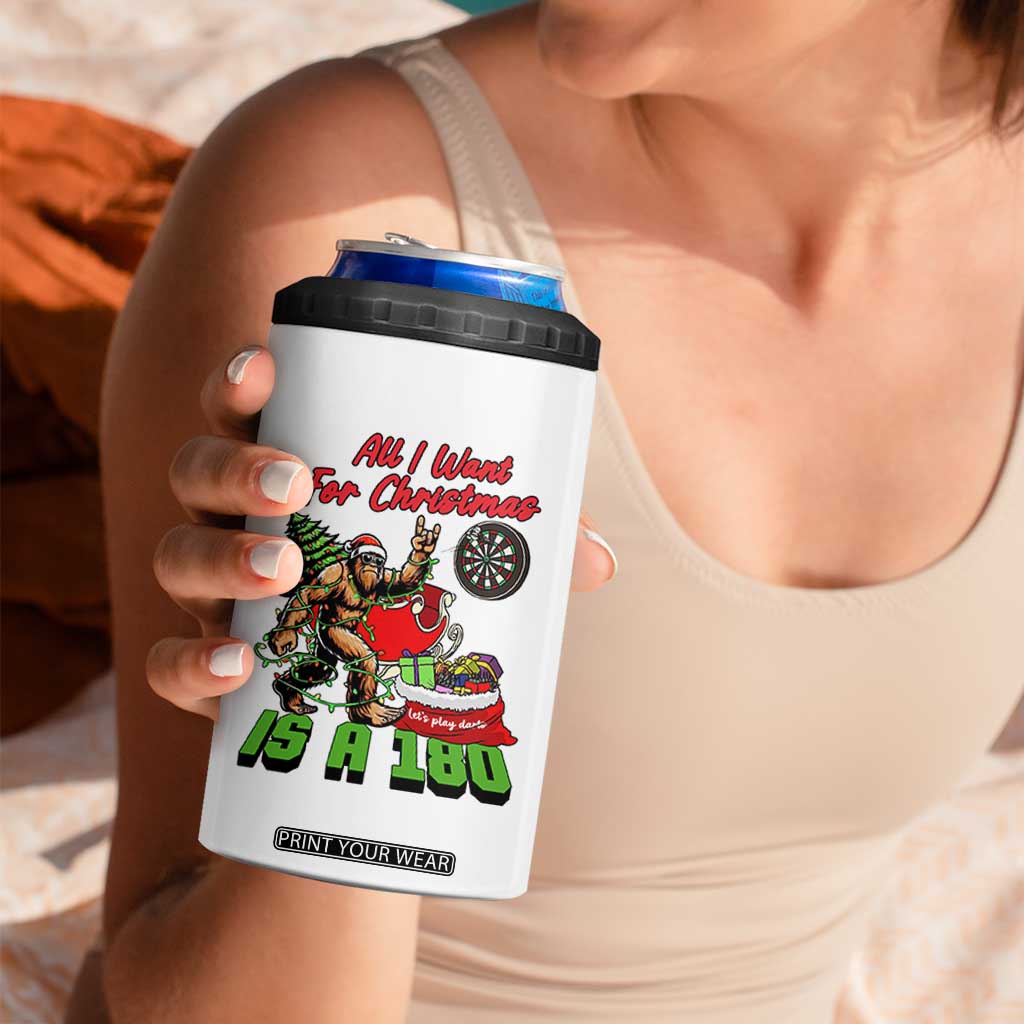 All I Want For Christmas Is A 180 4 in 1 Can Cooler Tumbler Bigfoot Lover Dartist Gift TS12 Print Your Wear