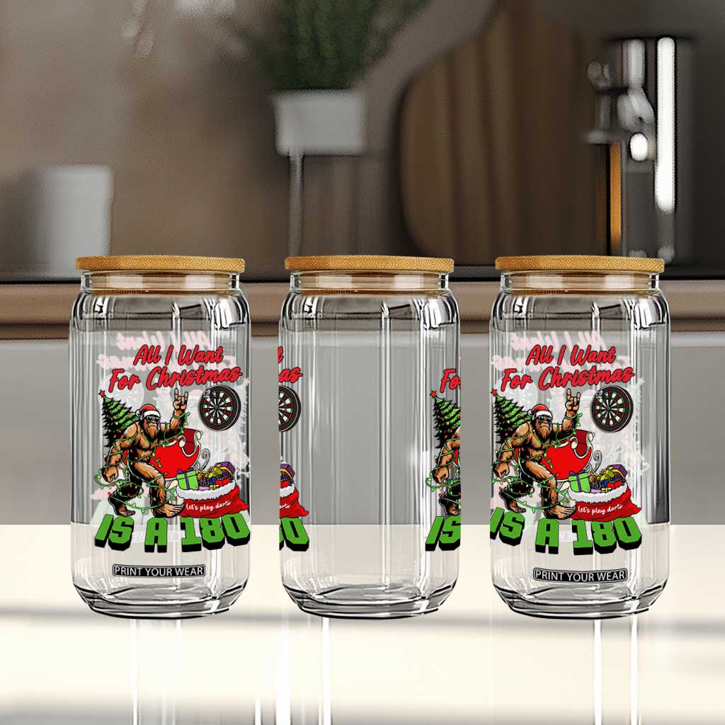 All I Want For Christmas Is A 180 Glass Can Bigfoot Lover Dartist Gift TS12 Print Your Wear