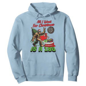 All I Want For Christmas Is A 180 Hoodie Bigfoot Lover Dartist Gift TS12 Light Blue Print Your Wear