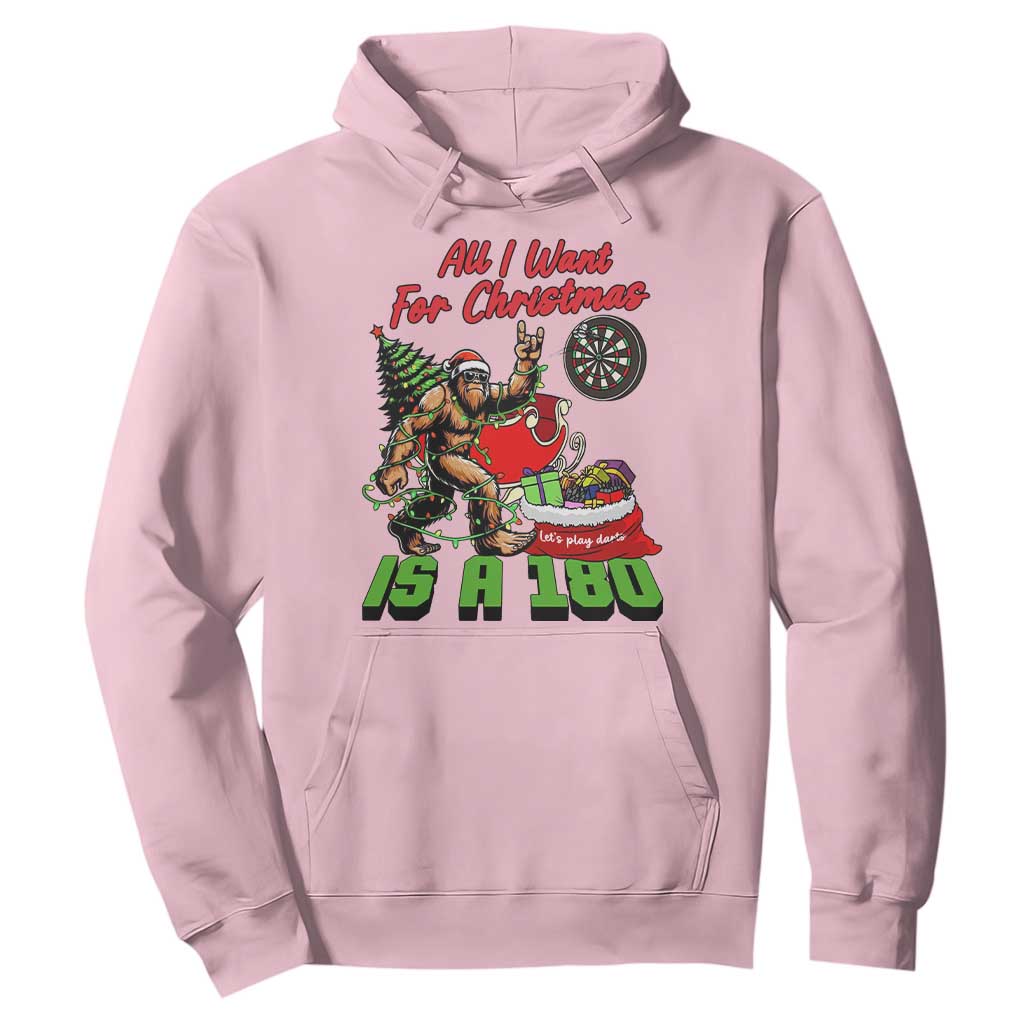 All I Want For Christmas Is A 180 Hoodie Bigfoot Lover Dartist Gift TS12 Light Pink Print Your Wear
