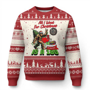 All I Want For Xmas Is A 180 Ugly Christmas Sweater Bigfoot Lover Dartist Gift TS12 Beige Red Print Your Wear