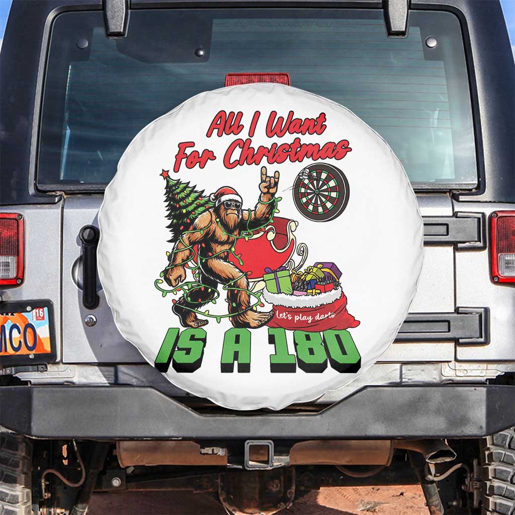 All I Want For Christmas Is A 180 Spare Tire Cover Bigfoot Lover Dartist Gift TS12 No hole White Print Your Wear