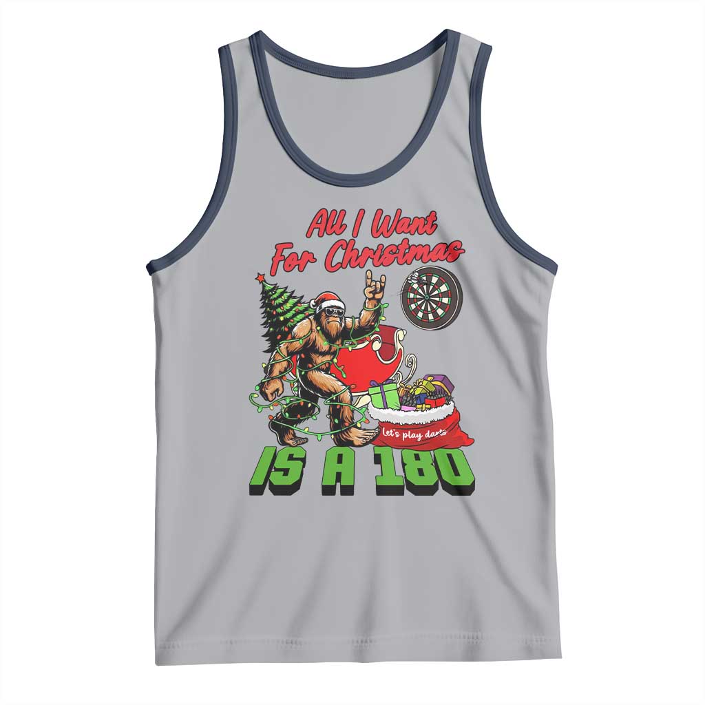 All I Want For Christmas Is A 180 Tank Top Bigfoot Lover Dartist Gift TS12 Athletic Heather Navy Print Your Wear