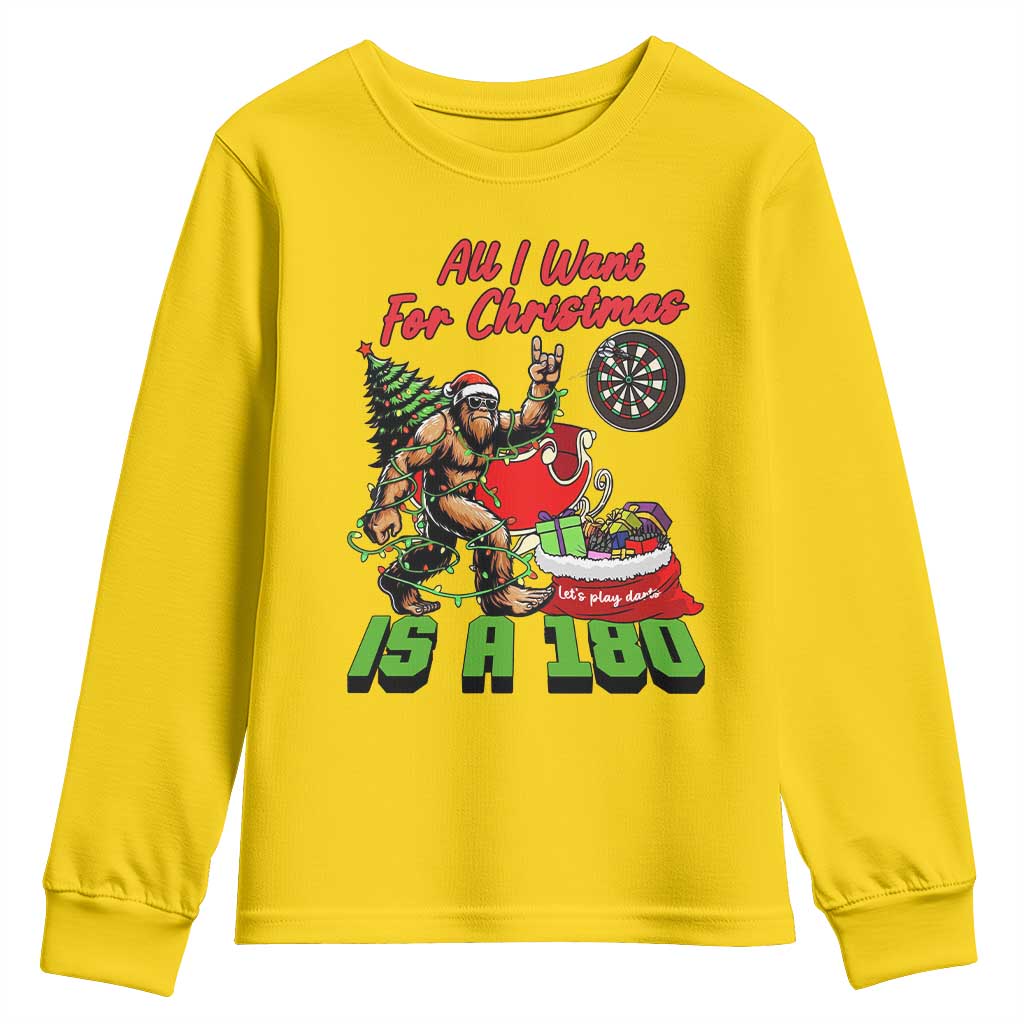 All I Want For Christmas Is A 180 Youth Sweatshirt Bigfoot Lover Dartist Gift TS12 Daisy Print Your Wear