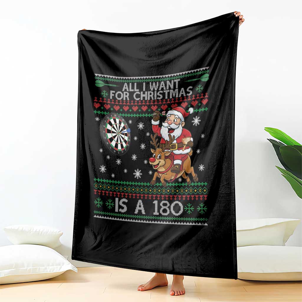 All I Want For Christmas Is A 180 Throw Blanket Santa Dart Player Xmas Gift TS12 Print Your Wear