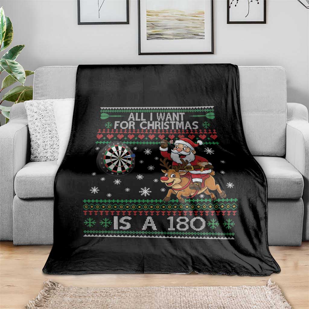 All I Want For Christmas Is A 180 Throw Blanket Santa Dart Player Xmas Gift TS12 Print Your Wear