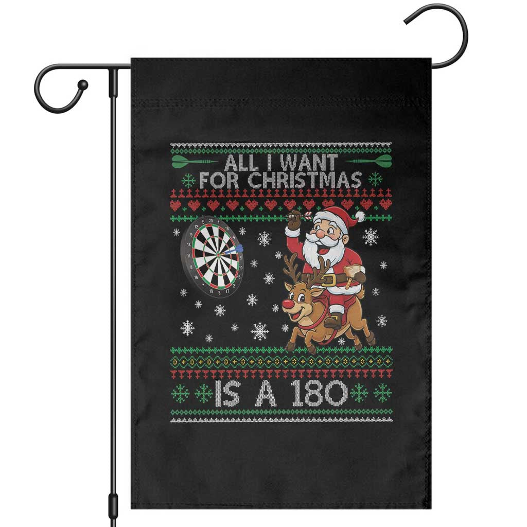 All I Want For Christmas Is A 180 Garden Flag Santa Dart Player Xmas Gift TS12 Black Print Your Wear