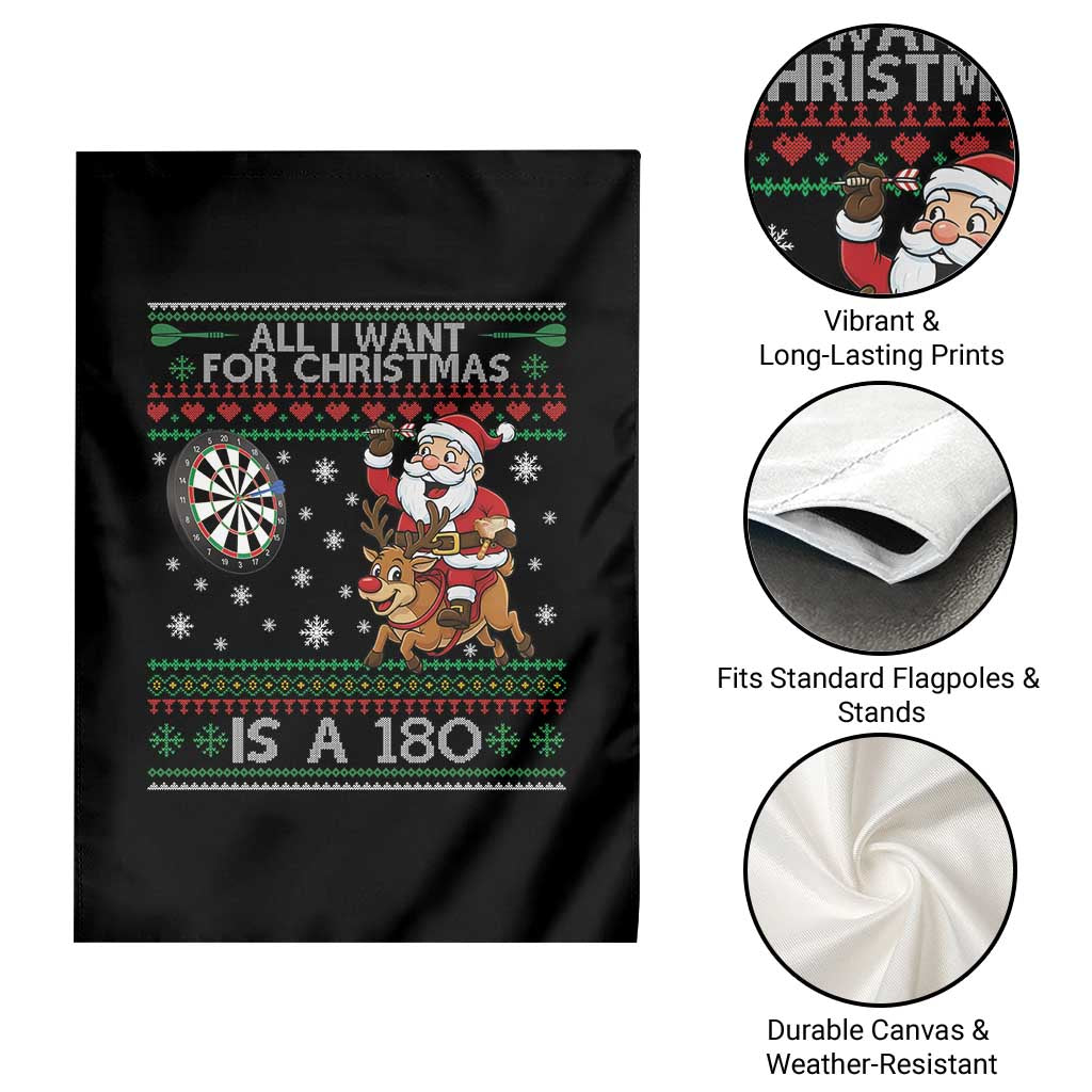 All I Want For Christmas Is A 180 Garden Flag Santa Dart Player Xmas Gift TS12 Print Your Wear