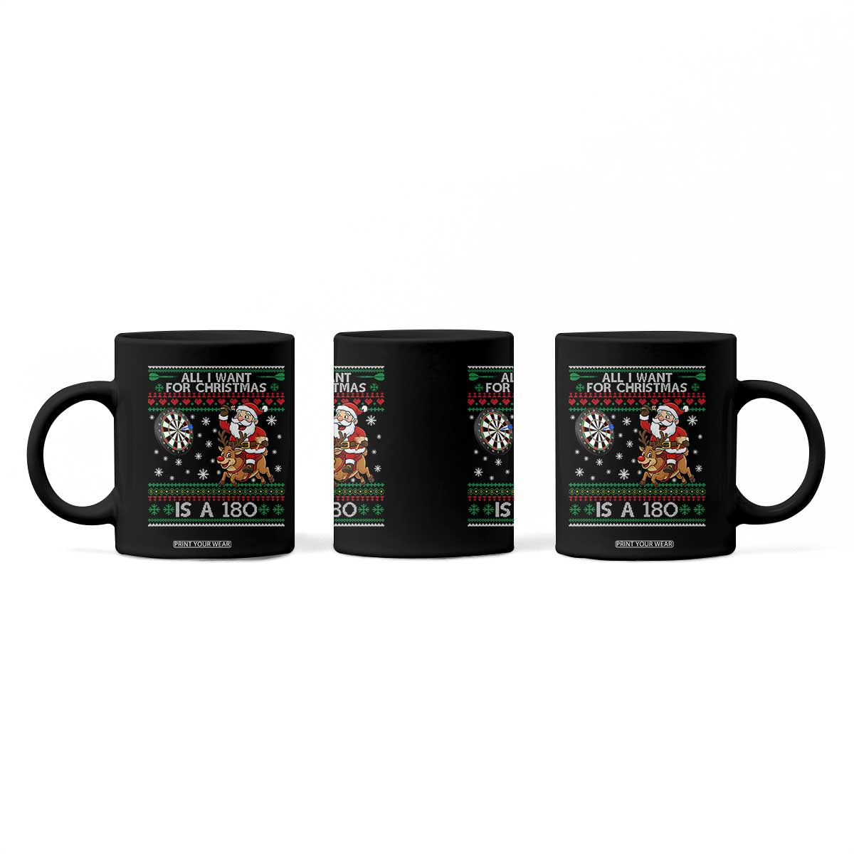 All I Want For Christmas Is A 180 Coffee Mug Santa Dart Player Xmas Gift TS12 Print Your Wear