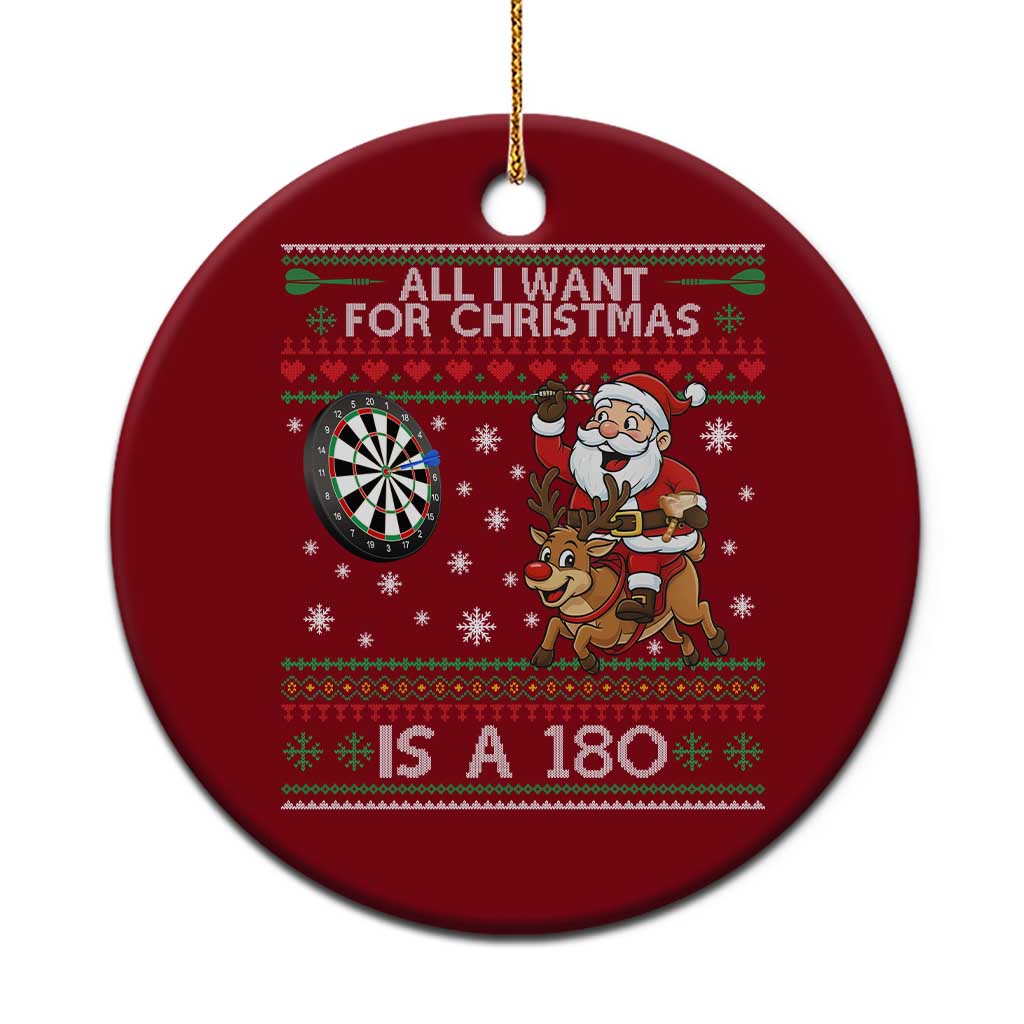 All I Want For Christmas Is A 180 Ceramic Ornament Santa Dart Player Xmas Gift TS12 1pc Red Print Your Wear