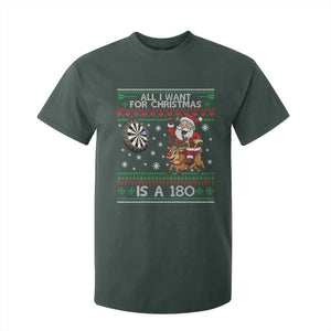 All I Want For Christmas Is A 180 T Shirt For Kid Santa Dart Player Xmas Gift TS12 Dark Forest Green Print Your Wear