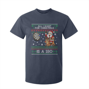 All I Want For Christmas Is A 180 T Shirt For Kid Santa Dart Player Xmas Gift TS12 Navy Print Your Wear