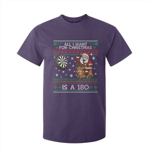 All I Want For Christmas Is A 180 T Shirt For Kid Santa Dart Player Xmas Gift TS12 Purple Print Your Wear