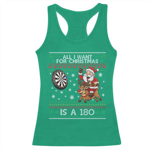 All I Want For Christmas Is A 180 Racerback Tank Top Santa Dart Player Xmas Gift TS12 Irish Green Print Your Wear