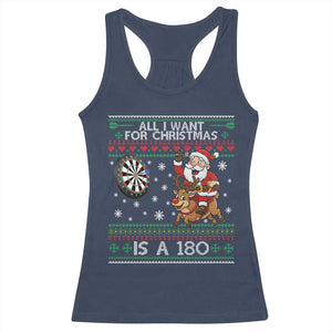 All I Want For Christmas Is A 180 Racerback Tank Top Santa Dart Player Xmas Gift TS12 Navy Print Your Wear