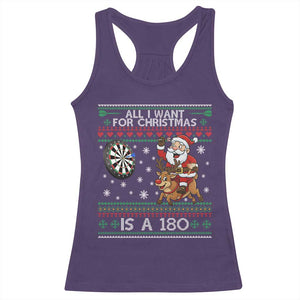 All I Want For Christmas Is A 180 Racerback Tank Top Santa Dart Player Xmas Gift TS12 Purple Print Your Wear