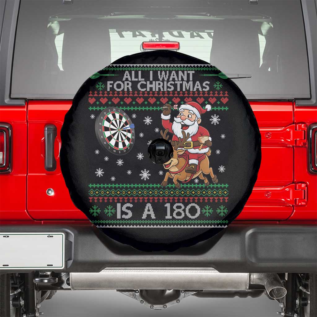 All I Want For Christmas Is A 180 Spare Tire Cover Santa Dart Player Xmas Gift TS12 Black Print Your Wear