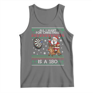 All I Want For Christmas Is A 180 Tank Top Santa Dart Player Xmas Gift TS12 Black Heather Print Your Wear