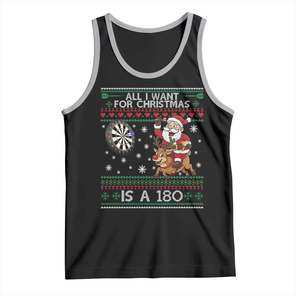 All I Want For Christmas Is A 180 Tank Top Santa Dart Player Xmas Gift TS12 Black Athletic Heather Print Your Wear