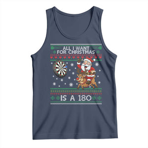 All I Want For Christmas Is A 180 Tank Top Santa Dart Player Xmas Gift TS12 Navy Print Your Wear