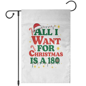 Funny Dart Player Garden Flag All I Want For Christmas Is A 180 TS12 White Print Your Wear