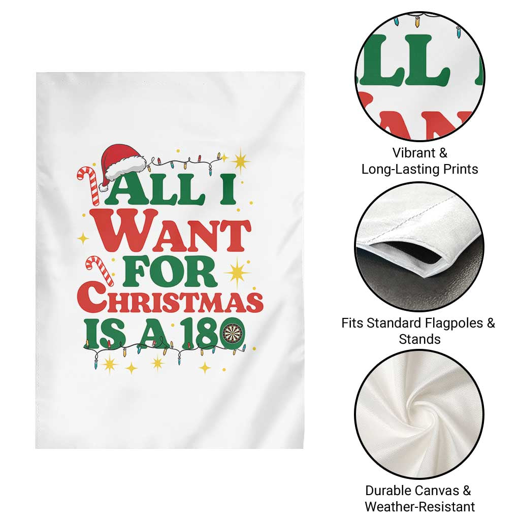 Funny Dart Player Garden Flag All I Want For Christmas Is A 180 TS12 Print Your Wear