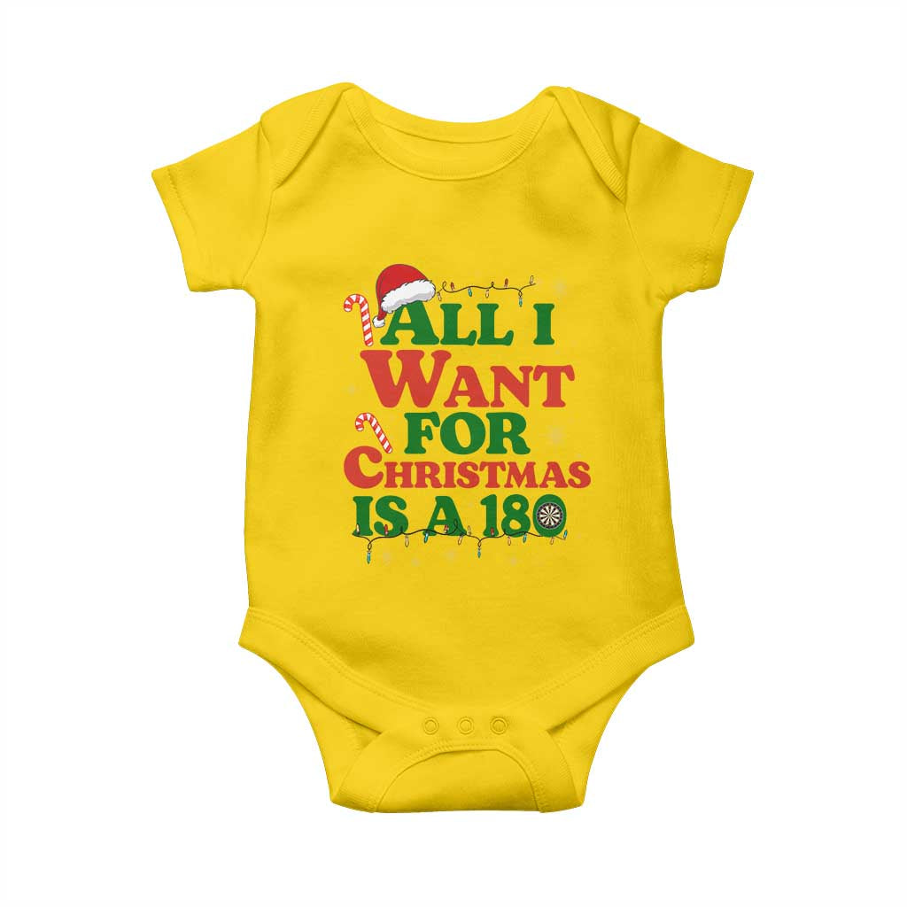 Funny Dart Player Baby Onesie All I Want For Christmas Is A 180 TS12 Daisy Print Your Wear