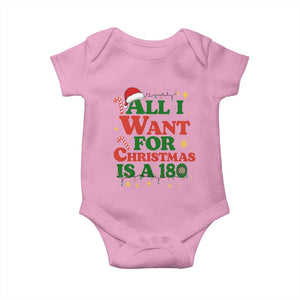 Funny Dart Player Baby Onesie All I Want For Christmas Is A 180 TS12 Light Pink Print Your Wear